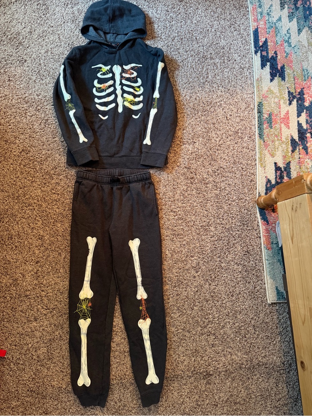 Cat & Jack | Skeleton Hoodie and Joggers with Neon Bone Accents